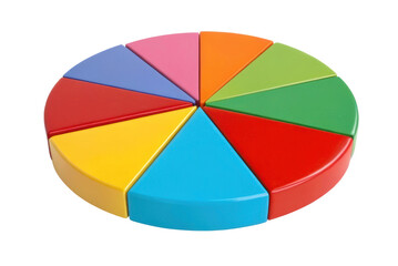 Colorful geometric pie chart toy for educational activities and skills development