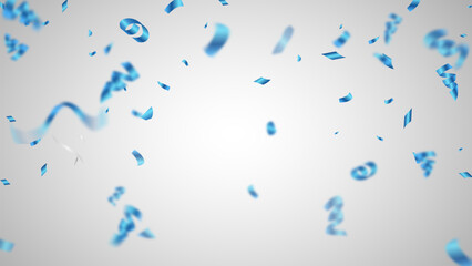 blue confetti explosion and ribbon background vector	