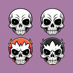 Gothic Skull Variations: Dark, Edgy, and Stylish Monochrome Designs art punk rock retro death scary 