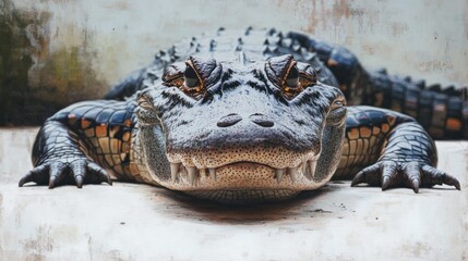 Fototapeta premium Close-up of a formidable alligator resting.
