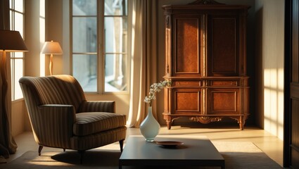 A brightly lit living room within a house