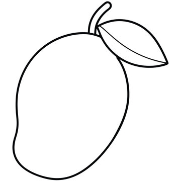 recommend clip art: Mango fruit outline for kids activity page or educational fruit chart