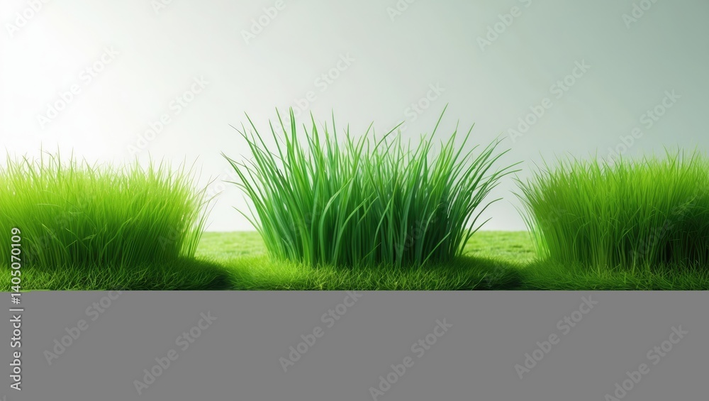 Poster 3 distinct styles of springtime green grass