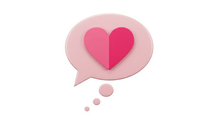 Isolated Heart in Speech Bubble