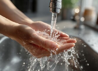 Fototapeta premium washing hands with water