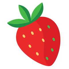 Obraz premium Strawberry fruit vector isolated on plain background for food graphics