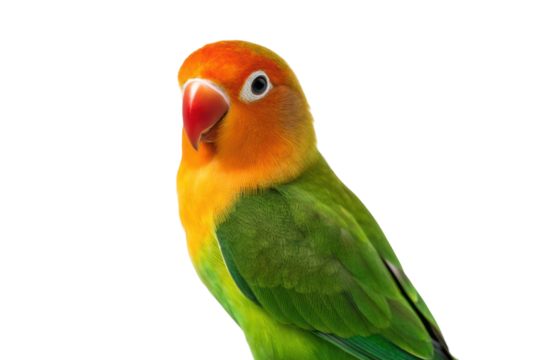 Colorful lovebird perched gracefully with vibrant plumage and captivating expression for animal lovers and bird enthusiasts