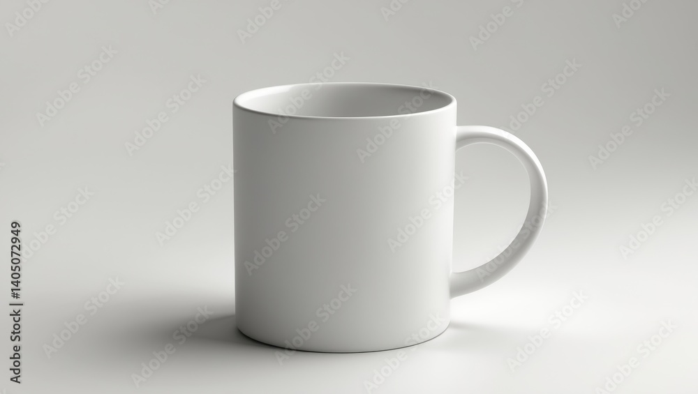 Poster Detailed View of a Blank Mug Mock-Up Set against a White Background with Clipping Path