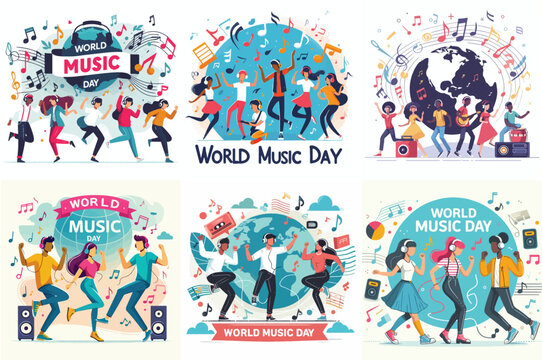 world music day poster vector