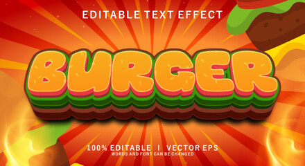 burger vector text effect with modern style design
