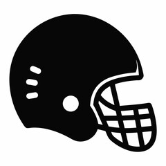 Football helmet vector silhouette black on white background