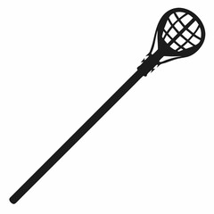 Lacrosse stick vector silhouette black on white background