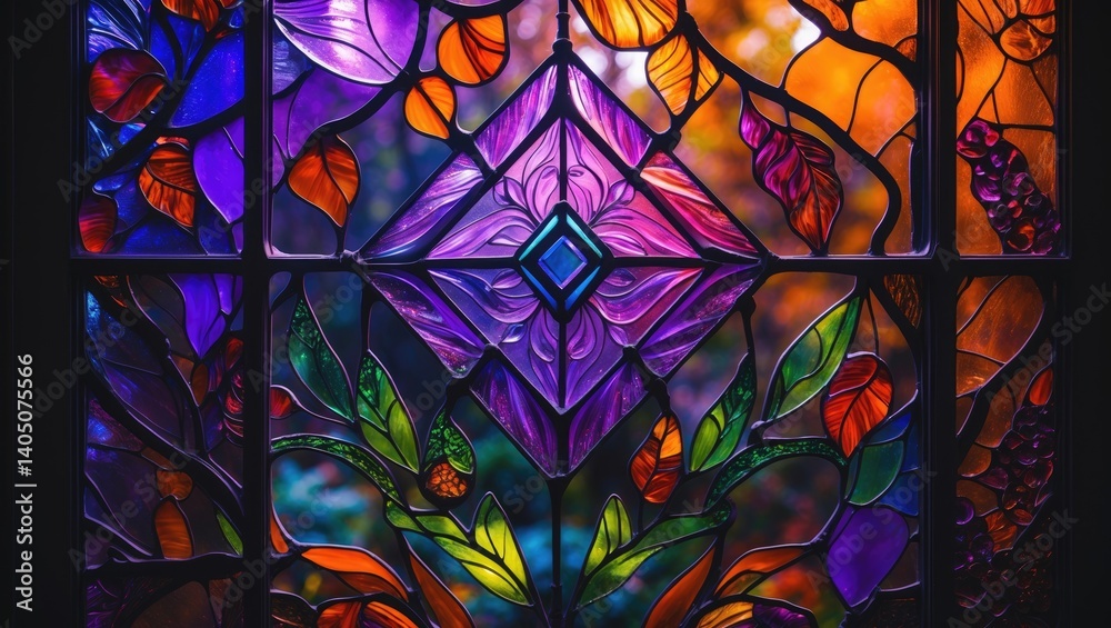Aufkleber A detailed view of colorful lights streaming through a window