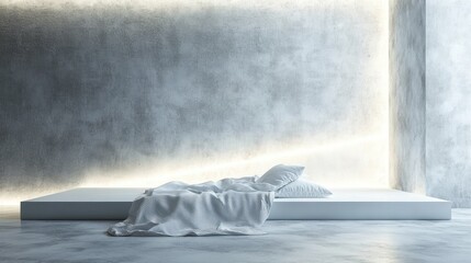 Minimalist Bedroom Design with Cozy Bed and Soft Lighting Effects