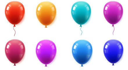 Vibrant Balloon Collection: Shiny, Colorful 3D Render AI Generated
