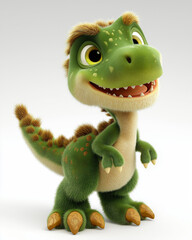 Fototapeta premium Cute and Friendly Cartoon Dinosaur
