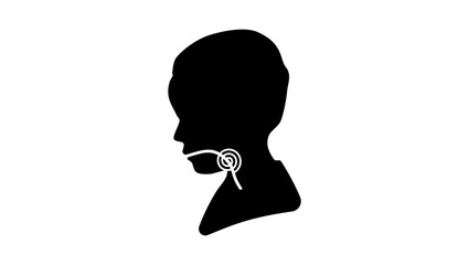 Croup symbol, black isolated silhouette
