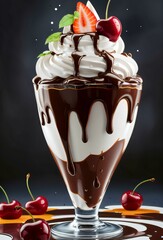 ice cream with cherry