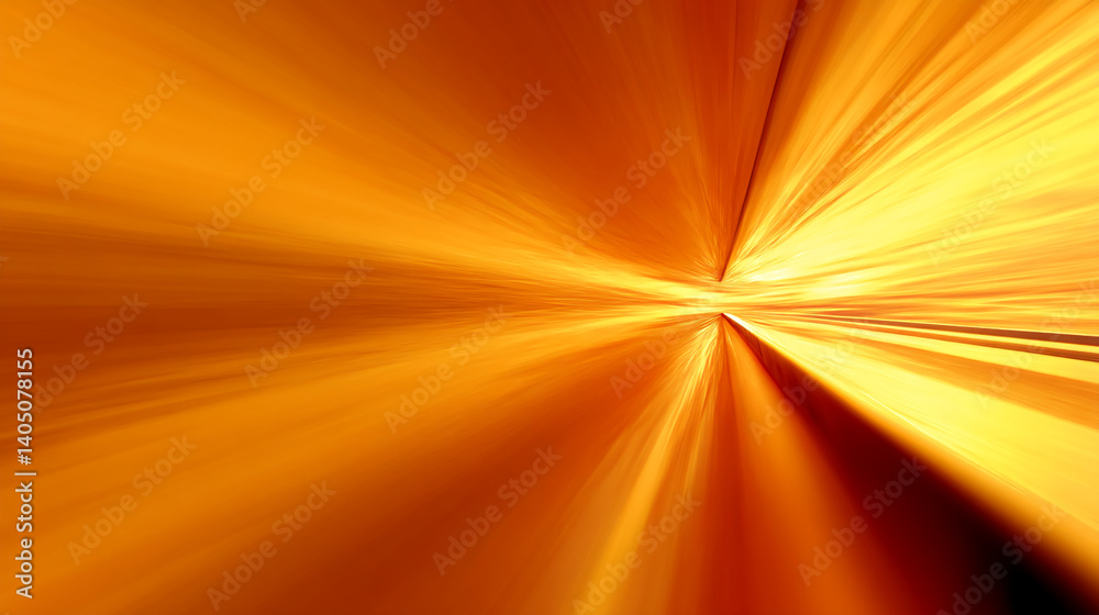 Poster abstract image with radiating orange and gold lines, creating a dynamic, energetic effect, symbolizi