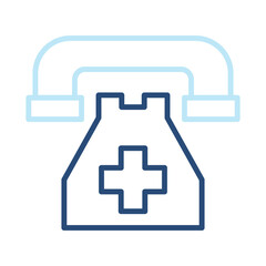 Obraz premium Emergency Call Icon Two Color Outline Style. Vector Illustration For Graphic Design