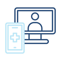 Counseling Icon Two Color Outline Style. Vector Illustration For Graphic Design