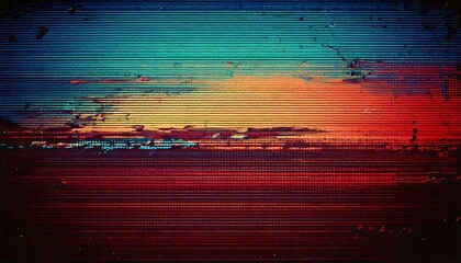 Retro CRT TV Screen Texture with Classic Signal Interference Glitch

