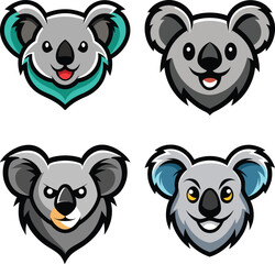 Koala head mascot logo design vector