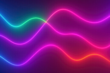Vibrant neon wave light background