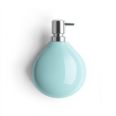 Fototapeta premium Elegant Teal Ceramic Soap Dispenser Pump Bottle Bathroom Accessory