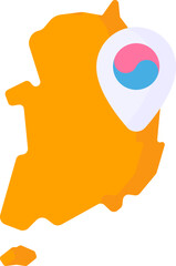 south korea Illustration on a white background     