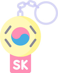 south korea Illustration on a white background     