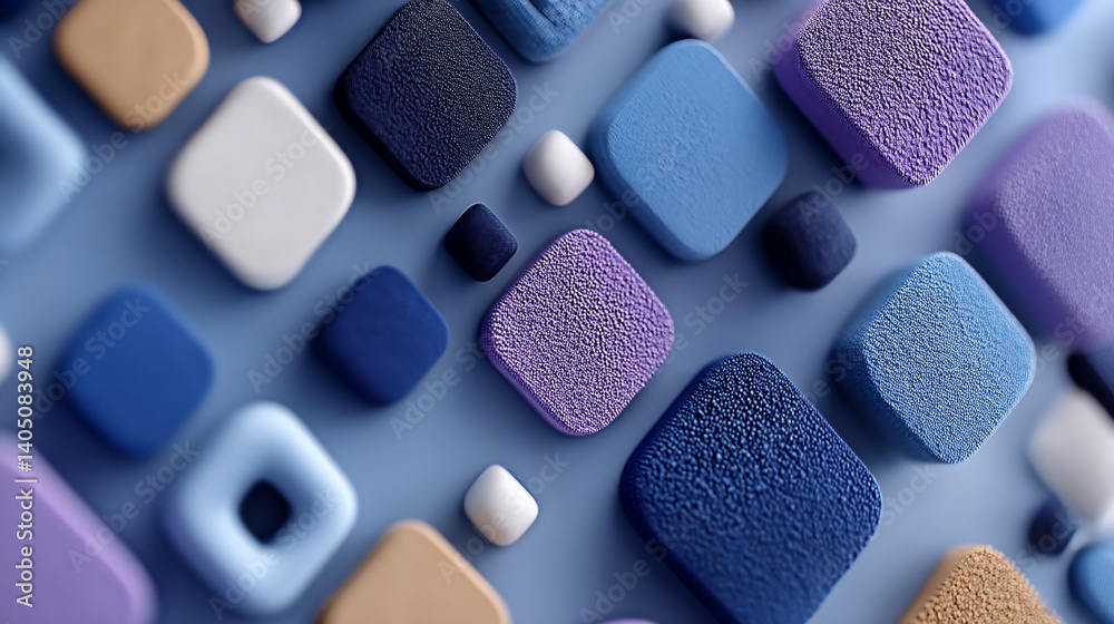 Aufkleber Abstract geometric pattern of squares and cubes in various colors