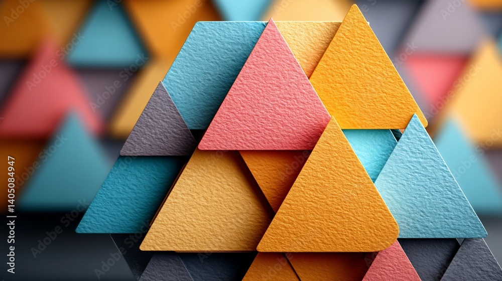 Poster abstract geometric pattern of vibrant triangles