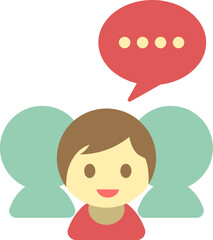 talking Illustration on a white background   