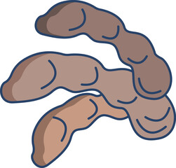 tamarind Illustration on a white background   