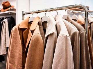 Coats on a Clothing Rack
