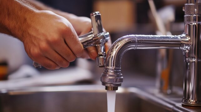 Plumber installing new pipes in a kitchen. Featuring plumbing expertise and home renovation