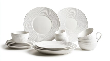 Elegant White Tableware Set for Stylish Dining Experience