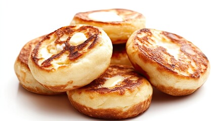 Freshly Made Pancakes with Butter and Golden Brown Crispy Edges