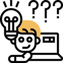 thinking Illustration on a white background   