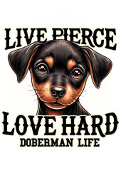 Doberman Pinscher, SVG File, PNG File, Print on Demand, T-shirt, Mugs, Hoodie, Stickers, Posters, Wall Frame, Dog Lover