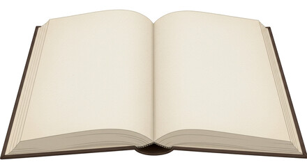 Isolated Open Book with Blank Pages