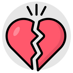 Obraz premium A unique design icon of broken heart 