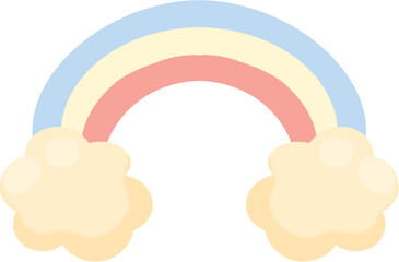 Pastel blue yellow red rainbow clip art yellow clouds