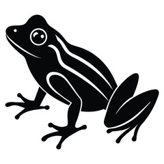 Cute green cartoon frog isolated on white, a funny amphibian illustration