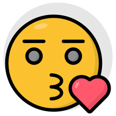 A beautiful design icon of love emoji 
