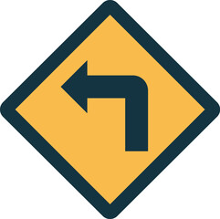 turn left Illustration on a white background   