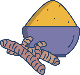turmeric Illustration on a white background  