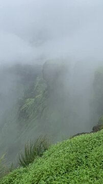 Clouds moving from mountains of Western Ghats 