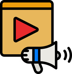 video ad Illustration on a white background    